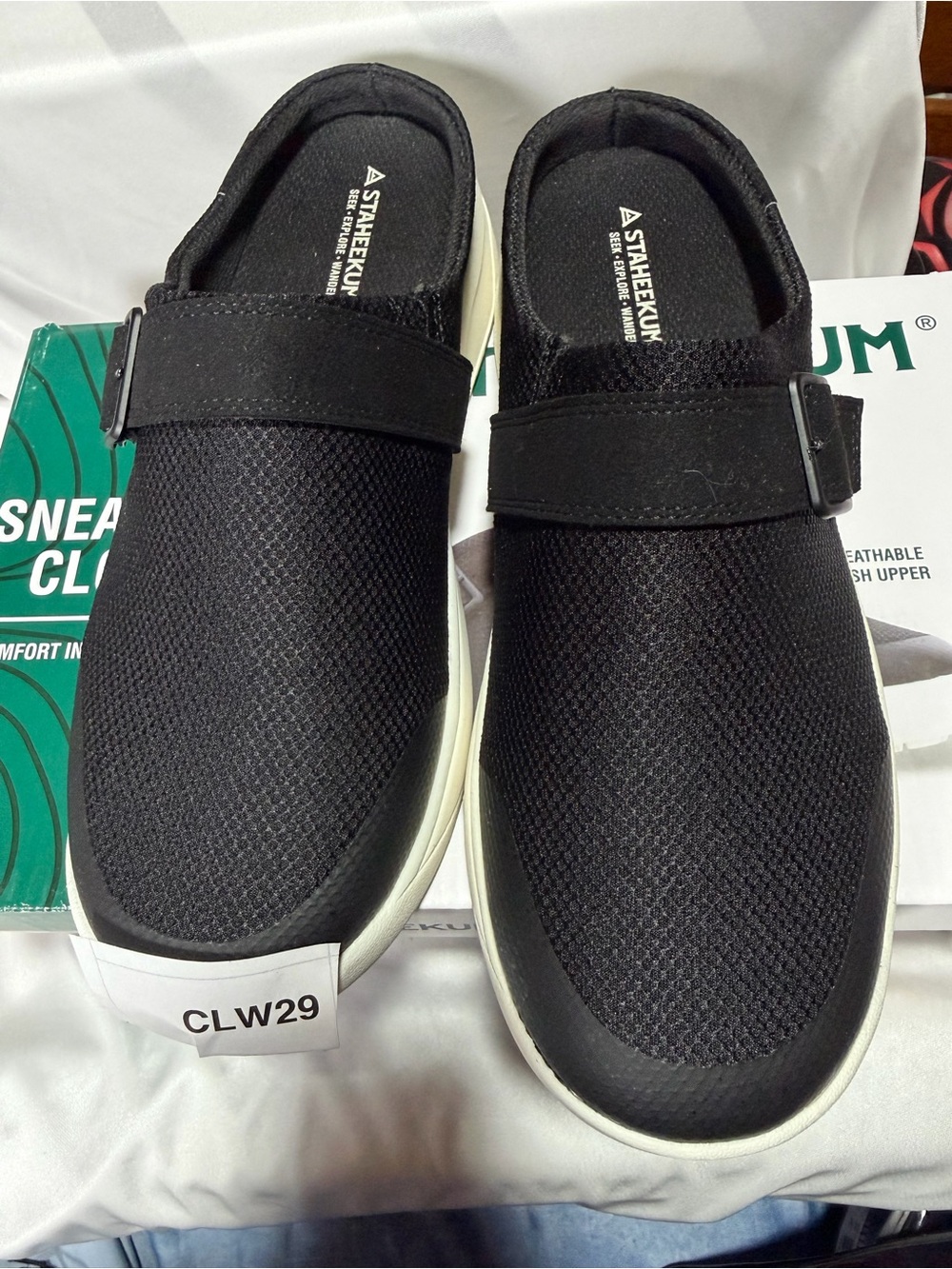 Staheekum Black Mesh Sneaker Clogs Women’s 8.5 CLW29A